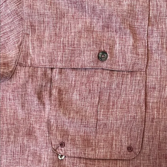 Magellan Outdoors Men's Maroon/Purple Casual Button Down Shirt - Picture 4 of 5